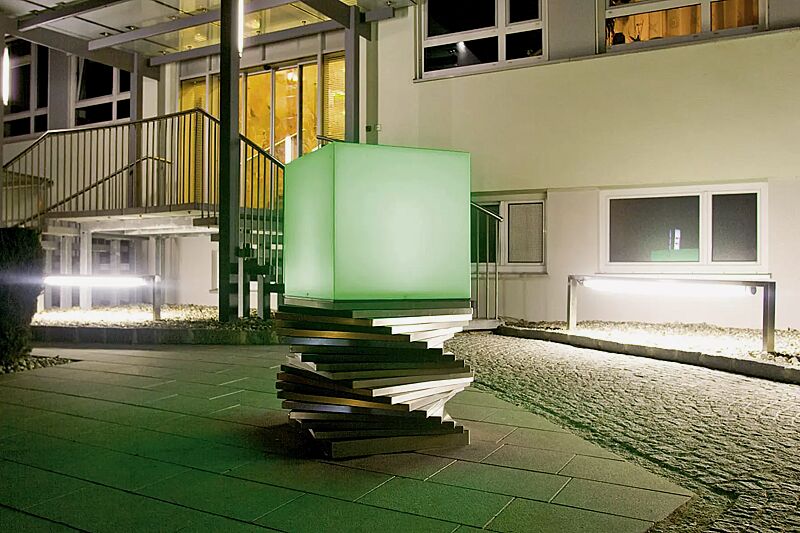 Pollerleuchte MENEN in Folienfarbe schilfgrün