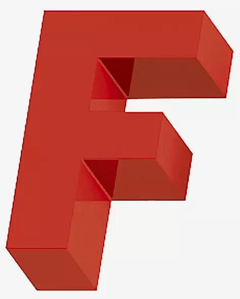 Sitzbuchstabe LETTER LINE - F in RAL 3000 feuerrot