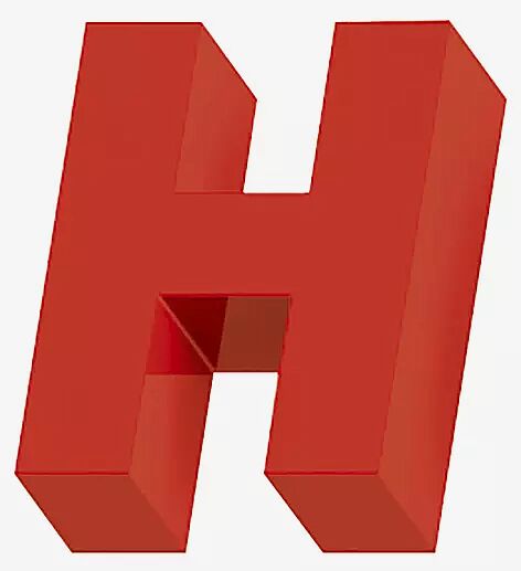 Sitzbuchstabe LETTER LINE - H in RAL 3000 feuerrot