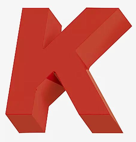 Sitzbuchstabe LETTER LINE - K in RAL 3000 feuerrot