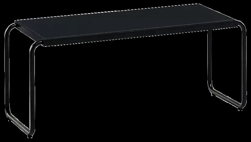 Tisch STACK mit HPL-Auflage in Black 0080, Stahlteile in RAL 9005 tiefschwarz