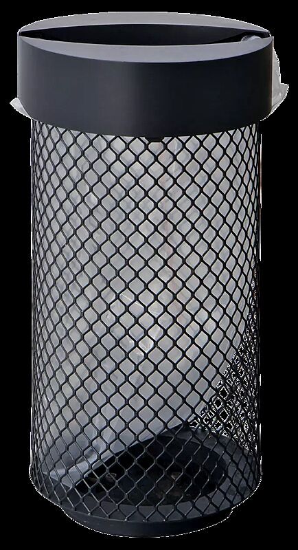Abfallbehälter AEROPORTO mit Aluminiumdeckel, in RAL 7016 anthrazitgrau