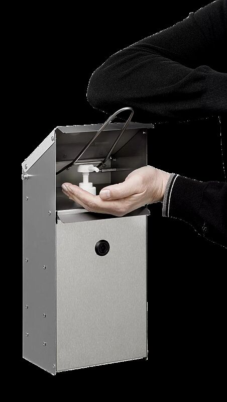 Handdesinfektionsspender NEATDES zur Wandbefestigung, aus Edelstahl