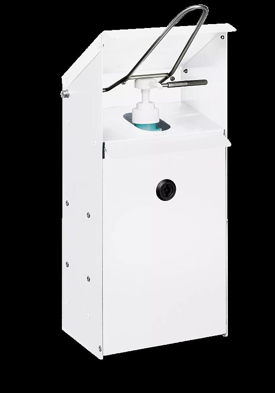 Handdesinfektionsspender NEATDES zur Wandbefestigung, in RAL 9016 verkehrsweiß