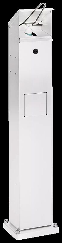 Handdesinfektionsspender NEATDES mit Behälter, zum Aufdübeln, in RAL 9016 verkehrsweiß