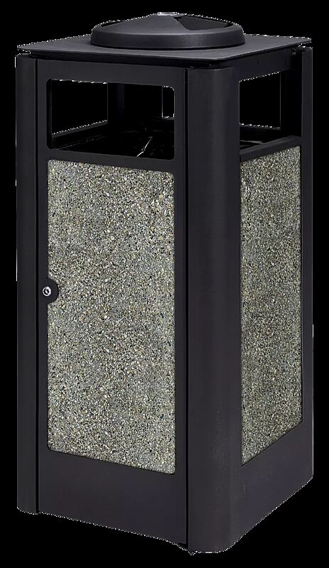 Abfallbehälter SQUARE, Korpus aus Beton mit transparenter Beschichtung in sand - 4/A