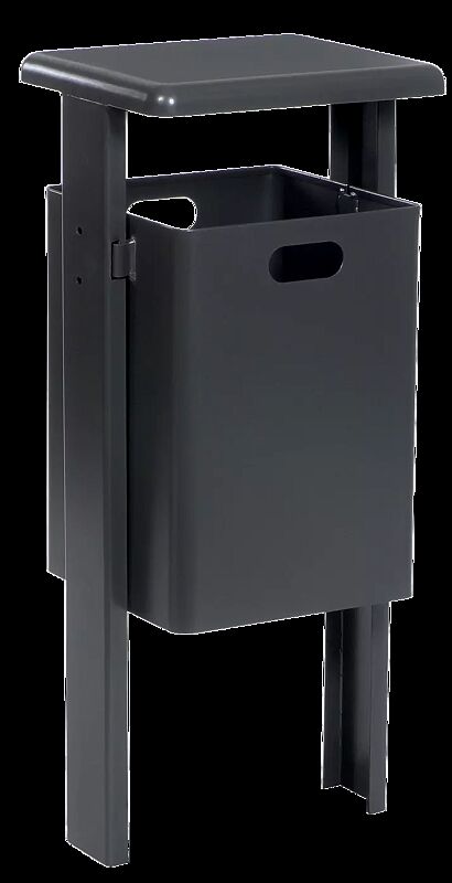 Abfallbehälter ASHINGTON, ohne Ascher, zum Einbetonieren, in DB 703 eisenglimmer