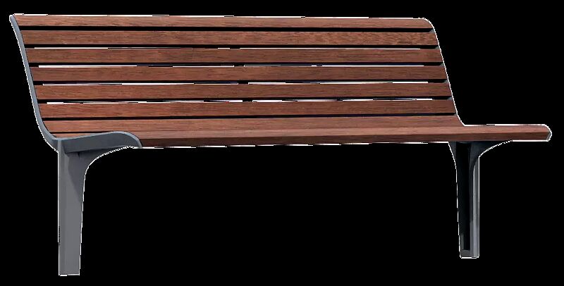 Sitzbank EMAU SOLO mit Rückenlehne, mit Jatobaholzbelattung