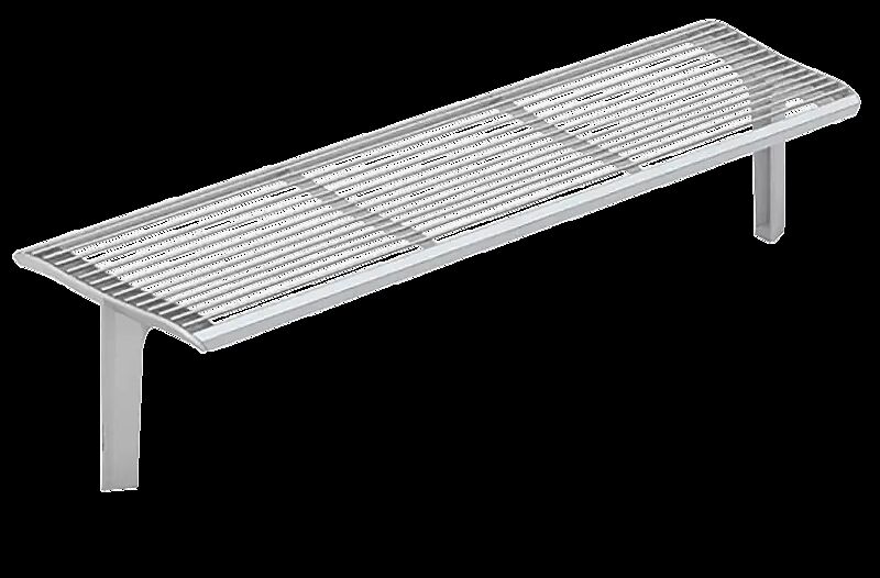 Sitzbank EMAU SOLO ohne Rückenlehne, Stahlteile in RAL 7035 lichtgrau