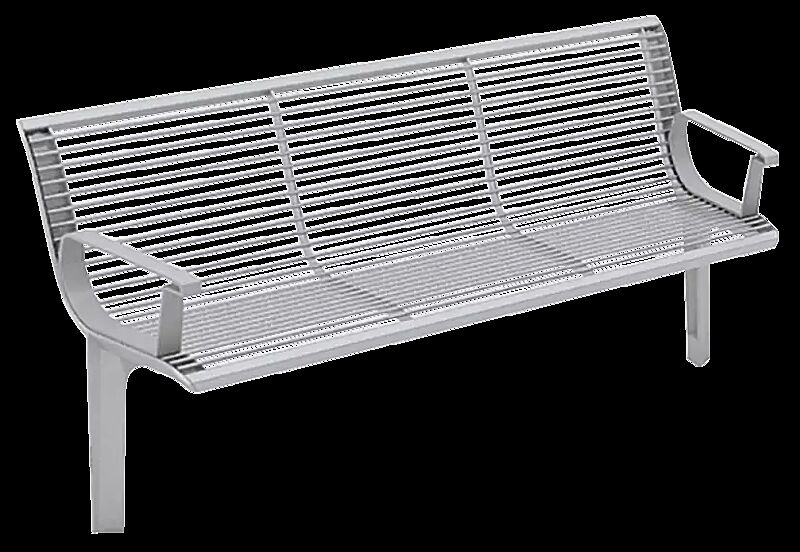 Seniorenbank EMAU SOLO mit Rückenlehne und Armlehnen, Stahlteile in RAL 7035 lichtgrau
