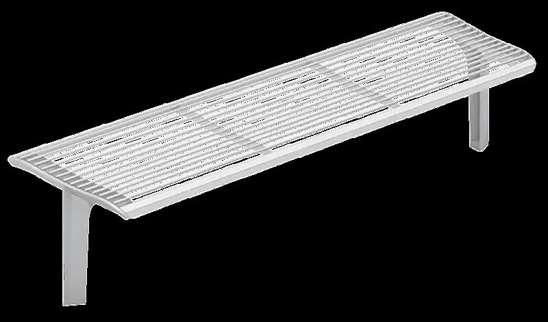 Sitzbank EMAU SOLO ohne Rückenlehne, Auflage Sitzfläche aus Edelstahl