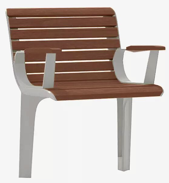 Senioren-Sitz EMAU SOLO mit Rückenlehne und Armlehnen, mit Jatobaholzbelattung