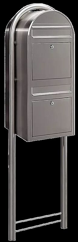 Briefkasten BOBI DUO mit Bogenständer, Edelstahl
