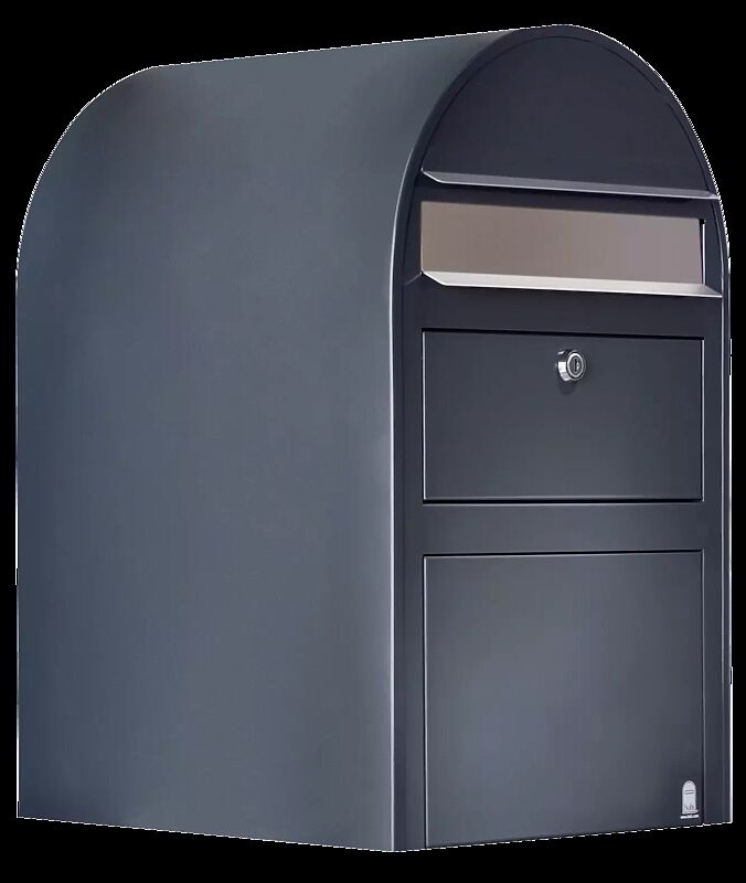 Briefkasten BOBI SWISS in RAL 7016 anthrazitgrau mit Edelstahleinwurfklappe