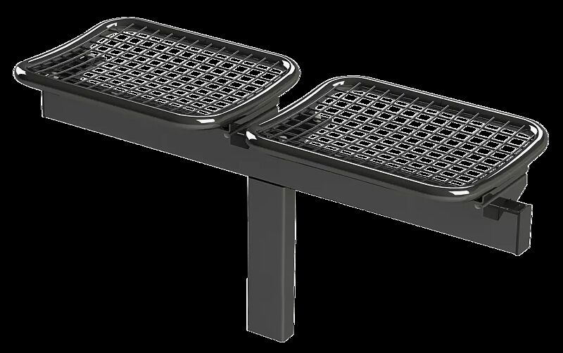 Drahtgittersitz TARVIS, 2-Sitzer, in RAL 7012 basaltgrau