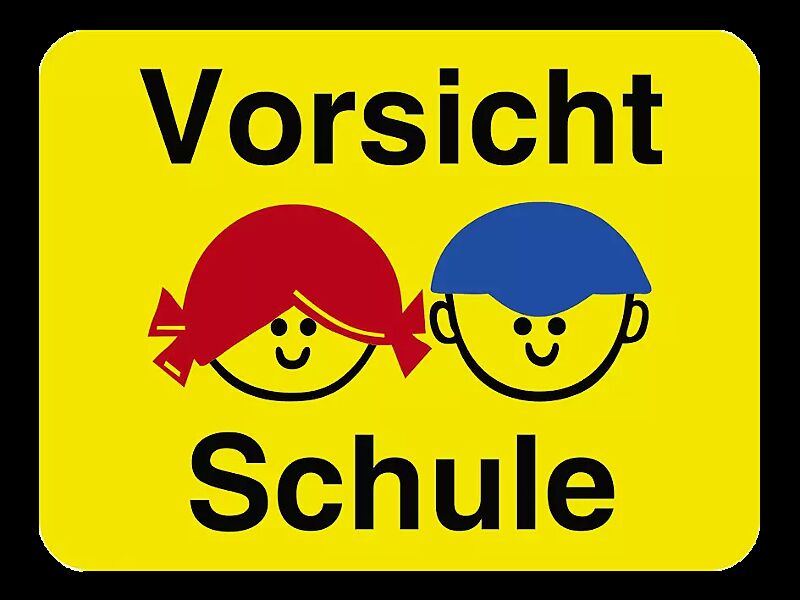Hinweisschild: Vorsicht Schule