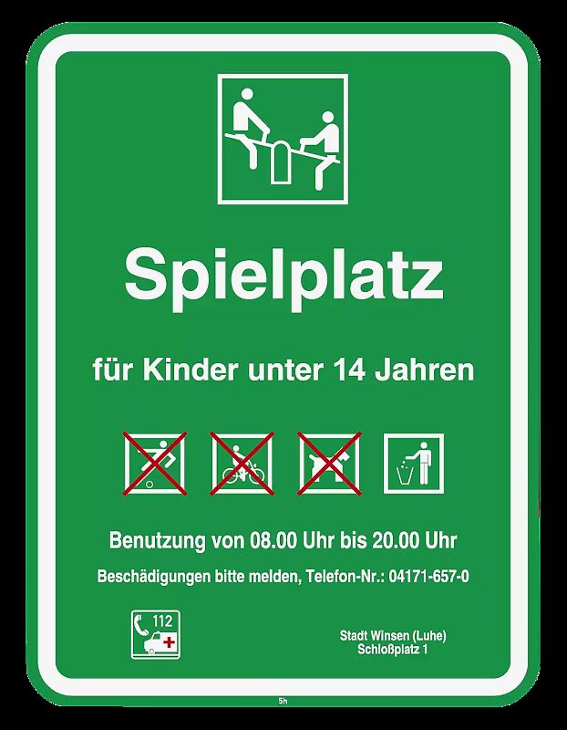 Hinweisschild: Kinderspielplatz nach DIN 1176