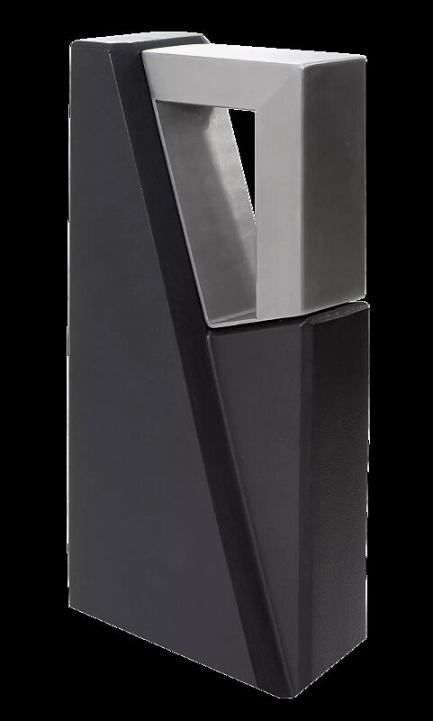 Poller INTAL, Höhe 450 mm, Stahlteile in RAL 7016 anthrazitgrau, Beton beschichtet in graphit