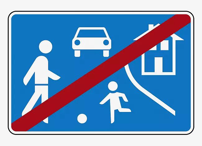 Verkehrszeichen: Ende eines verkehrsberuhigten Bereichs