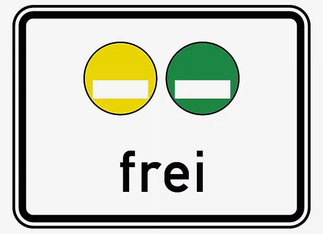 Verkehrszeichen: Umweltplakette gelb, grün