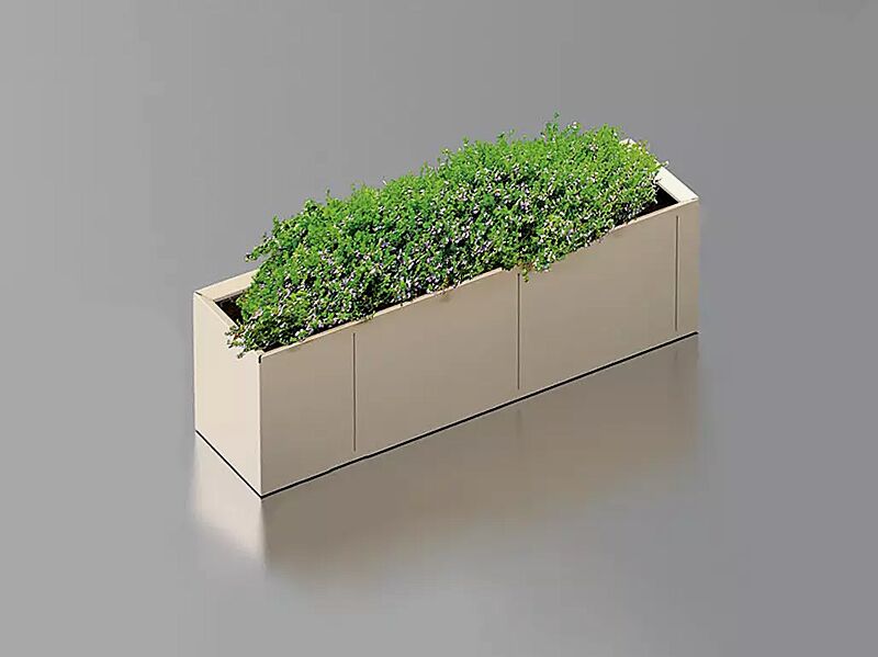 Pflanzbehälter DUO, 390 Liter, in RAL 1013 perlweiß und RAL 9010 reinweiß