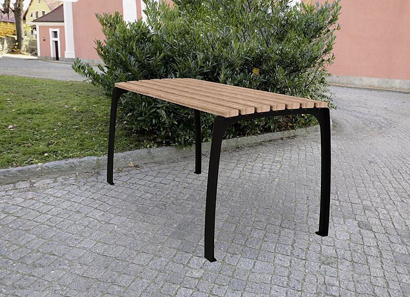 Seniorentisch CASERTA mit FSC®-zertifizierter Hartholzbelattung, unbehandelt