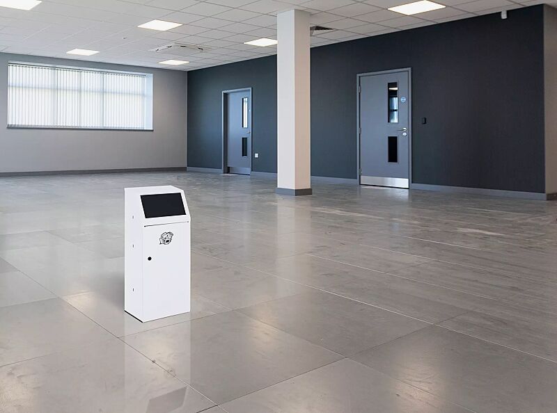 Wertstoffsammler LIVERPOOL mit Innenbehälter, Korpus in RAL 9016 verkehrsweiß, Einwurfklappe in RAL 7021 schwarzgrau