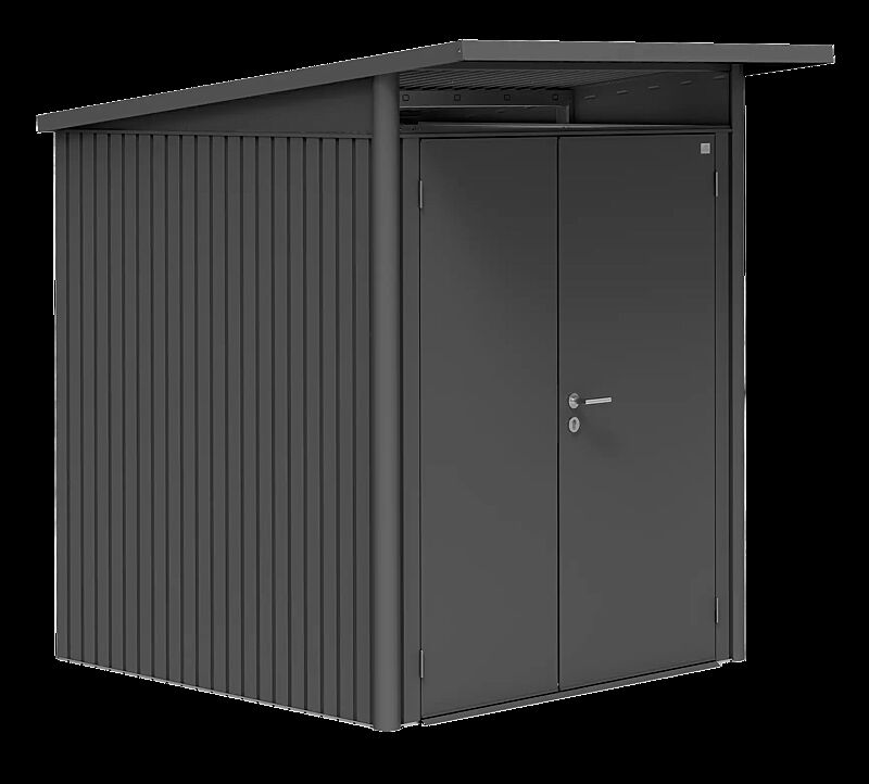 Gerätehaus AVANTGARDE®, Größe 1, in dunkelgrau-metallic, mit Doppelflügeltür