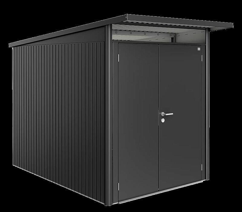 Gerätehaus AVANTGARDE®, Größe 3, in dunkelgrau-metallic, mit Doppelflügeltür