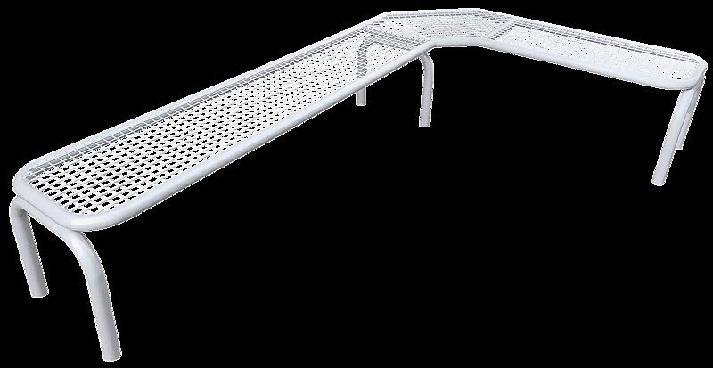 Eckbank RIMINI (Typ ML) ohne Rückenlehne, zum Einbetonieren, in RAL 9002 grauweiß