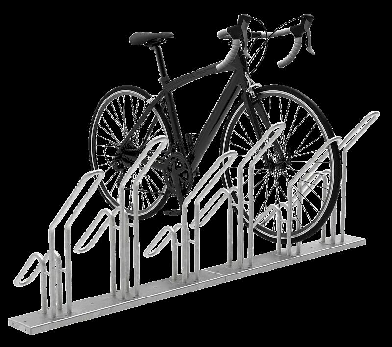 Fahrradständer HERVEY einseitig 90°, hoch / tief, zum Aufdübeln, 6 Stellplätze