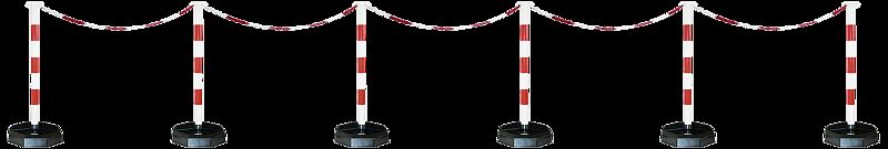 Mobiles Kettenständer-Set MORGAT, 6-er Set in rot-weiß