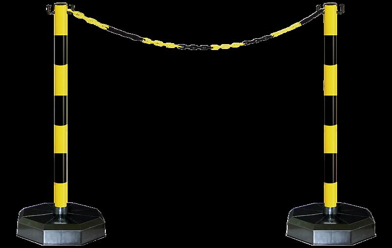 Mobiles Kettenständer-Set MORGAT, 2-er Set in gelb-schwarz