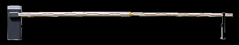 Schrankenanlage BUSSET, Absperrbreite 7,60 m mit 4 + 4 m Telekop-Schrankenbaum
