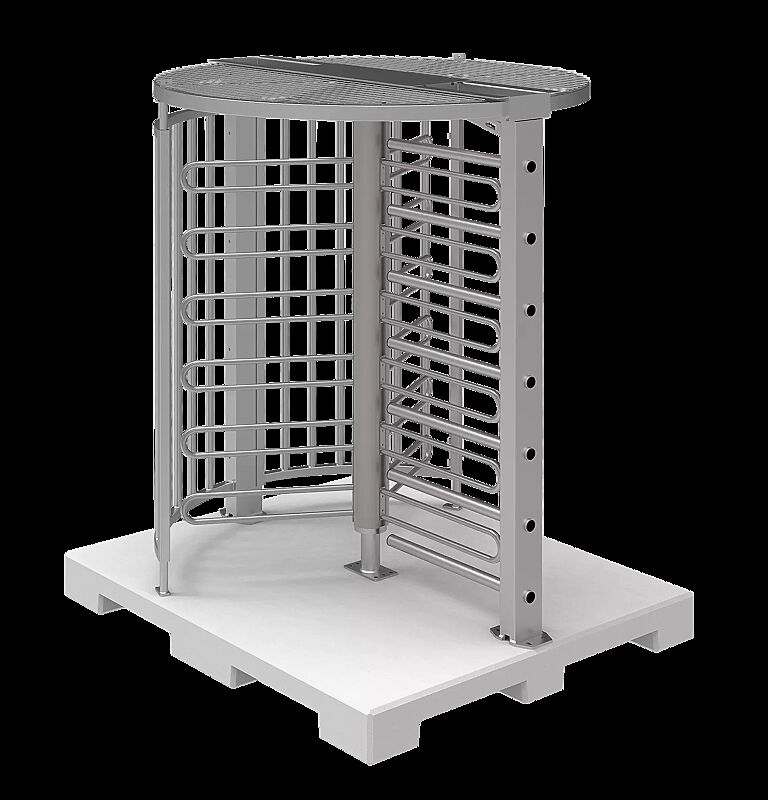 Drehkreuz LARDOS, zum Aufdübeln, mit fertigem Betonfundament, mit Übersteigschutz, feuerverzinkt