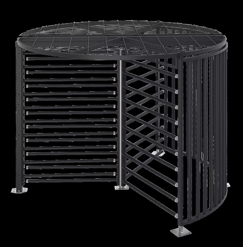 Behindertengerechtes Drehkreuz FESTOS, zum Aufdübeln, ohne Bodenrahmen, mit Übersteigschutz, in RAL 7016 anthrazitgrau