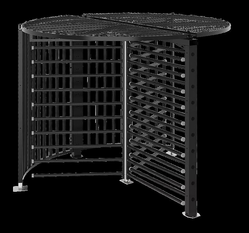 Behindertengerechtes Drehkreuz FESTOS, zum Aufdübeln, ohne Bodenrahmen, mit Übersteigschutz, in RAL 7016 anthrazitgrau