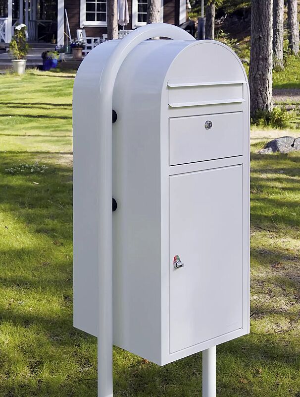 Brief- und Paketkasten BOBI CARGO zum Einbetonieren, in RAL 9016 verkehrsweiß