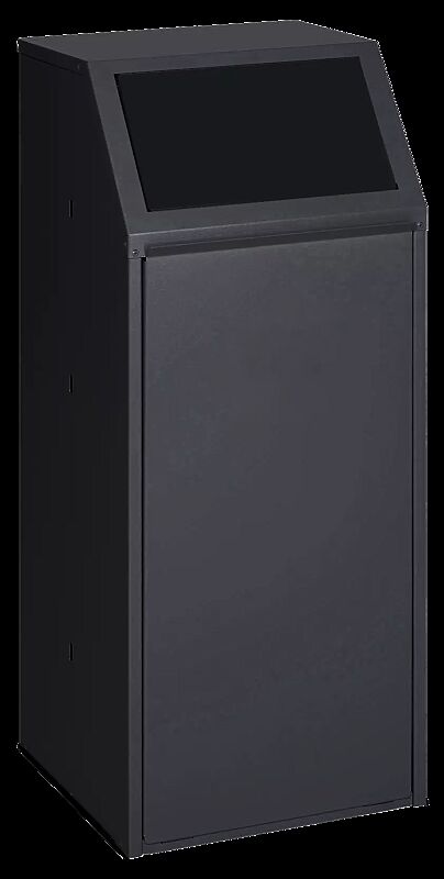 Wertstoffsammler MANCHESTER, 70 Liter, mit Laufrollen, Einwurfklappe in RAL 7021 schwarzgrau