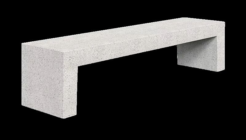 Sitzbank VENEZIA aus rekonstituiertem Marmor, Sitzfläche gestockt, in weiß carrara