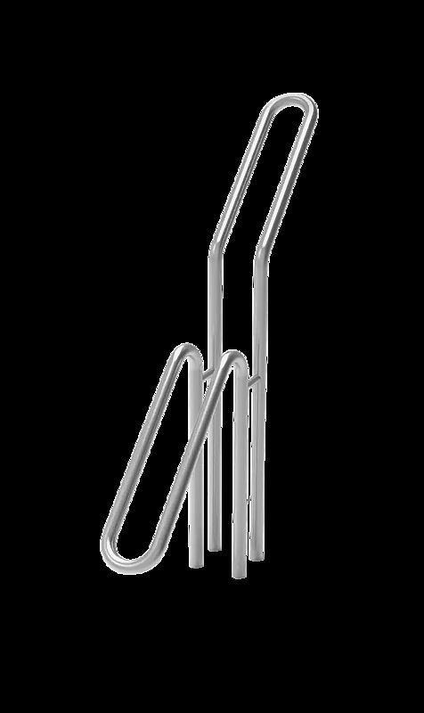 Fahrradständer HERVEY einseitig, hoch, zum Einbetonieren, 1 Stellplatz