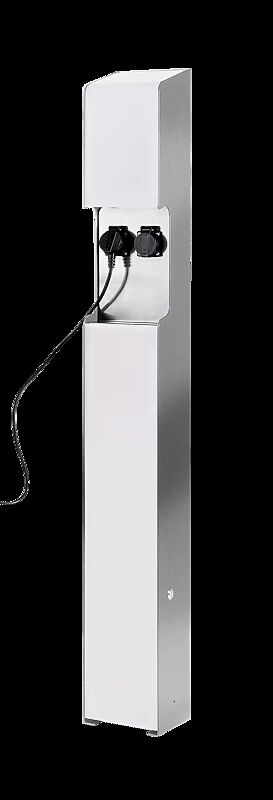 Ladesäule CAVAN, ohne Zugangsautorisierung, Edelstahl