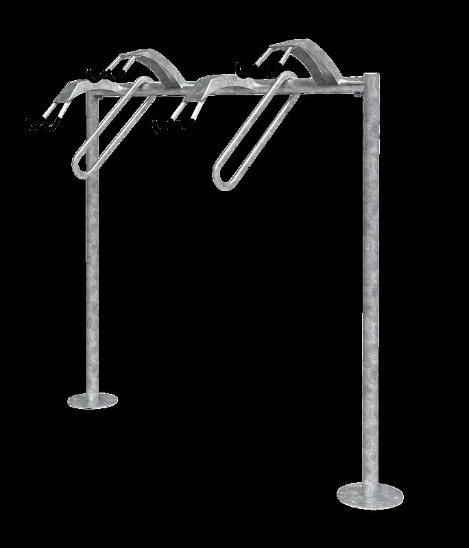 Lenkerhaltesystem APROPOS einseitig, zum Aufdübeln, 4 Stellplätze, feuerverzinkt