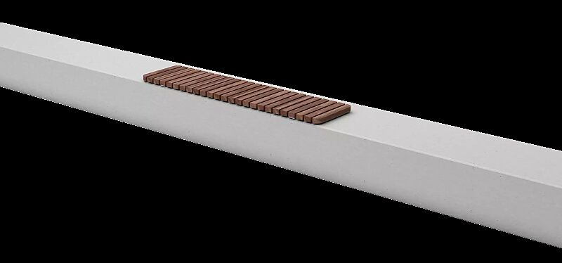 Mauerauflage REFORMA mit Querbelattung, Breite 1800 mm, mit Jatobaholzbelattung