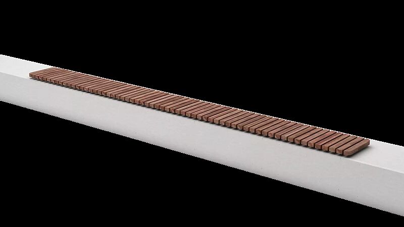 Mauerauflage REFORMA mit Querbelattung, 3 Segmente, Breite 4240 mm, mit Jatobaholzbelattung