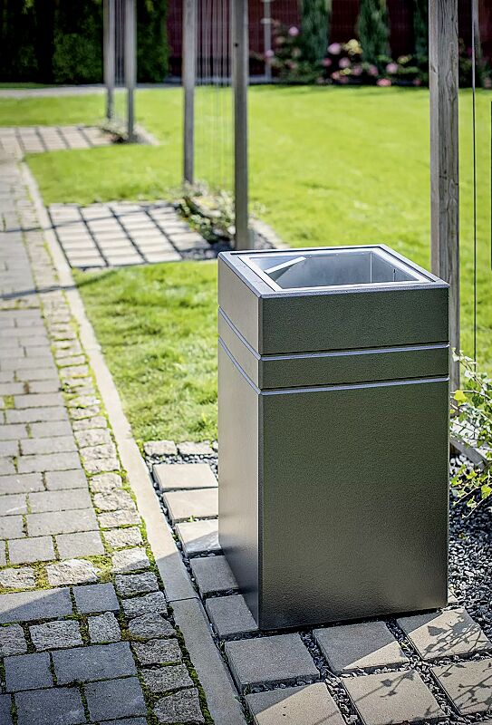 Abfallbehälter BRNO ohne Schutzdach, Beton beschichtet in grau