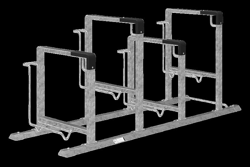 Fahrradparker KONTUR einseitig, 4 Stellplätze