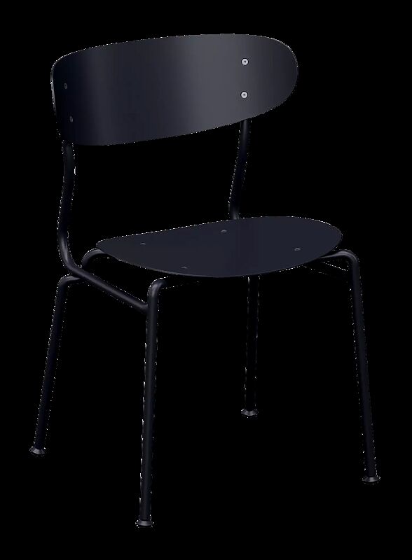 Sitz BOHÉM aus Aluminium, pulverbeschichtet in RAL 9005 tiefschwarz