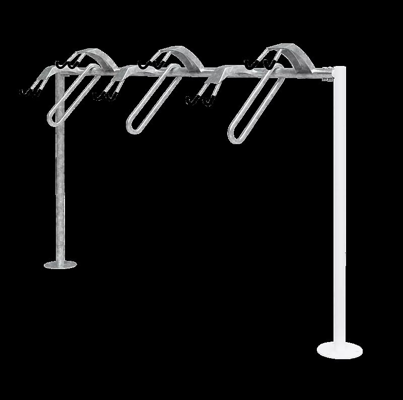 Lenkerhaltesystem APROPOS einseitig, Anbauelement, zum Aufdübeln, 6 Stellplätze, feuerverzinkt