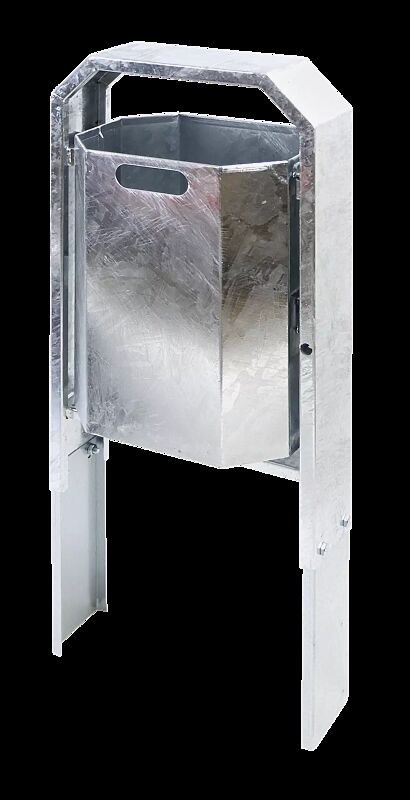 Abfallbehälter DEVON zum Einbetonieren, feuerverzinkt